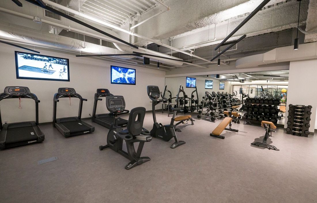 A corporate fitness center