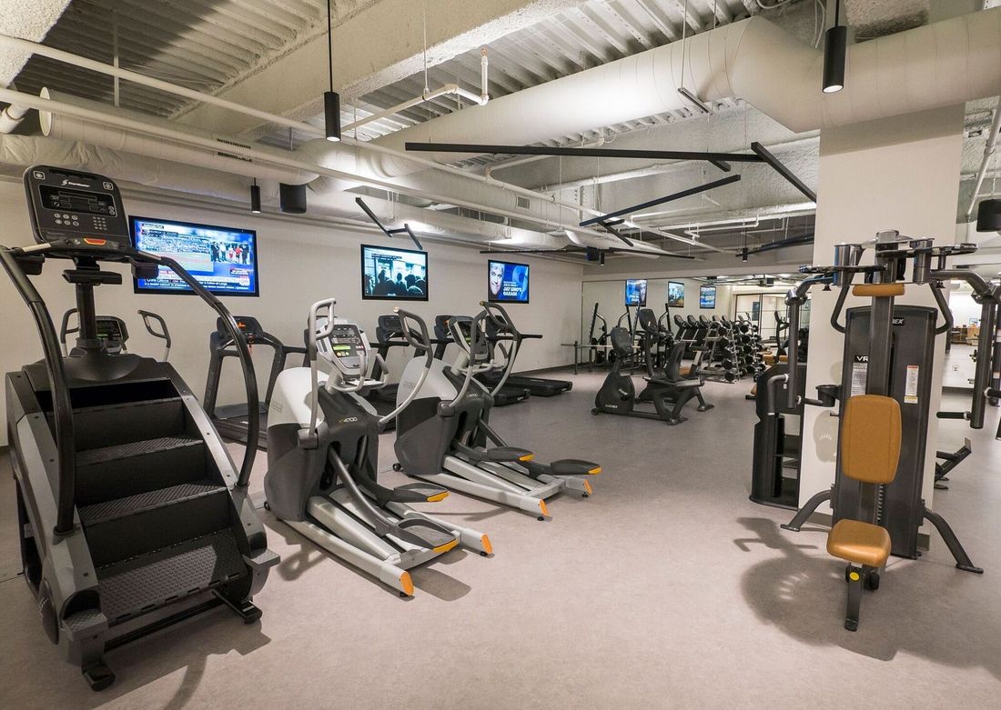 A tenant fitness center in a Boston office tower